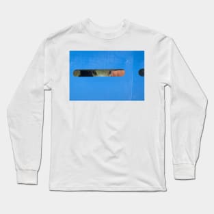 Cattle standing side by side at fence looking out from the field Long Sleeve T-Shirt